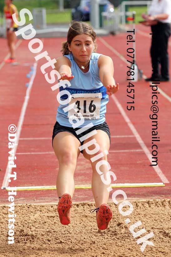 Women and Girls long jump, 2021 North Eastern Track and Field Champs., Middesbrough. Photo: David T. Hewitson/Sports for All Pics